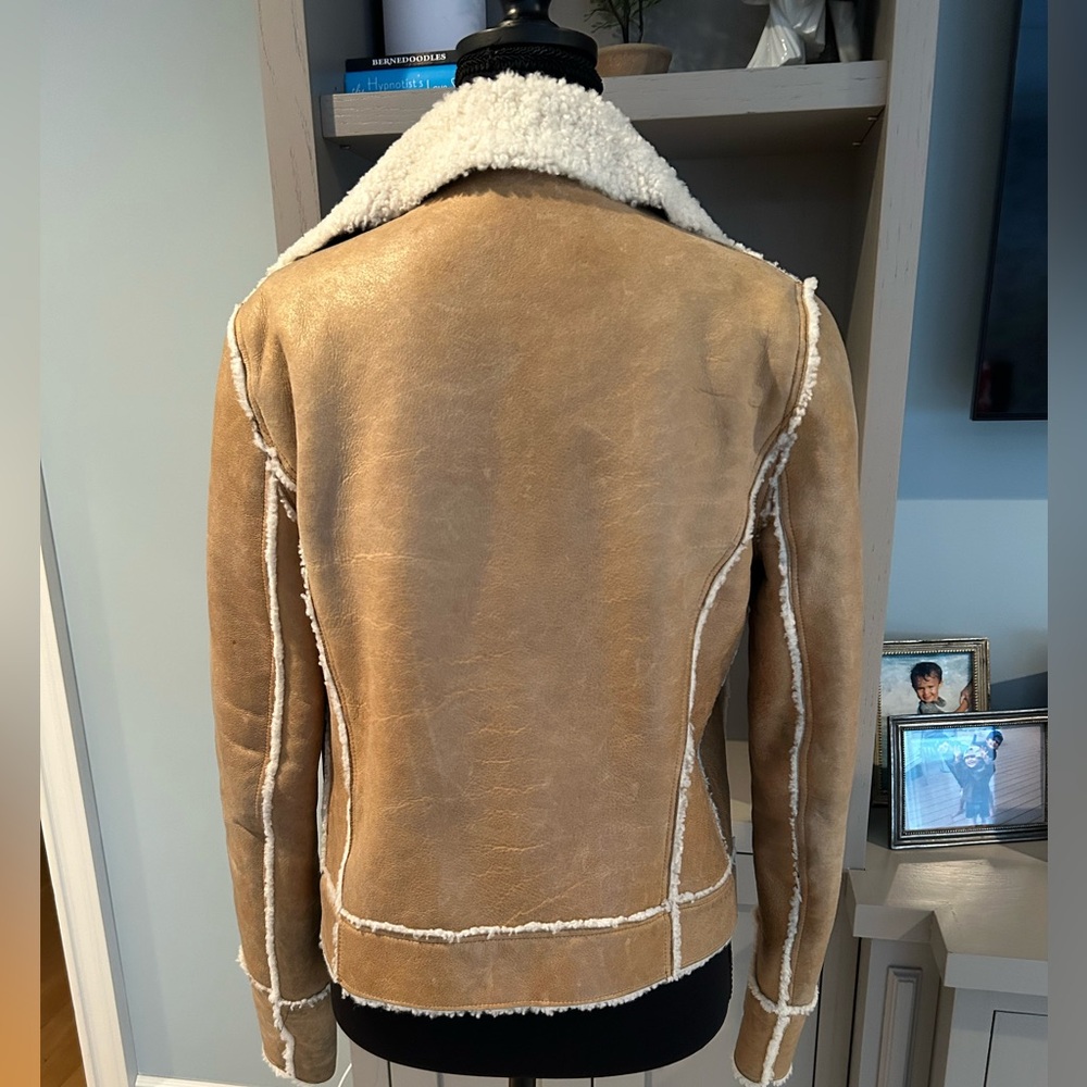 Theory Tan Shearling Women's Jacket - Picture 4 of 8